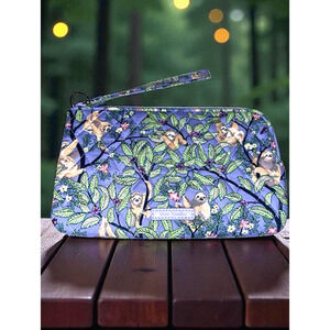 Vera Bradley Hanging Around Purple Sloths RFID All Day Simple Wristlet HTF exact